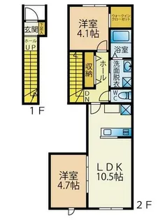 SUN VIA下到津【202号室】の間取り
