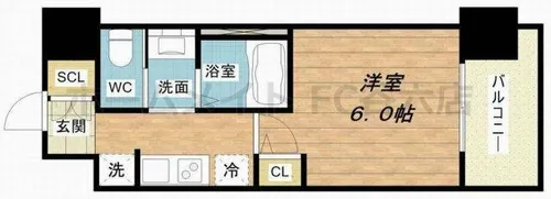エステムコート梅田・茶屋町Ⅲネクスタ【3階】の間取り