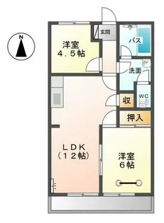 サンライズ御宿【1階】の間取り