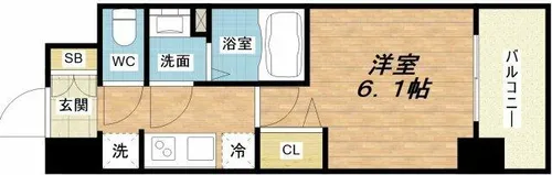 プレサンス難波マジョリティ【5階】の間取り