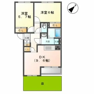 プレッソ リーバ【1階】の間取り
