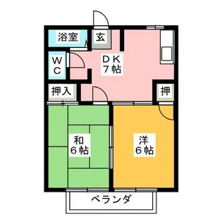 ハイツアルカサル【2階】の間取り