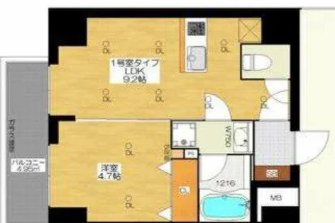 ブエナビスタ難波サウス【9階】の間取り