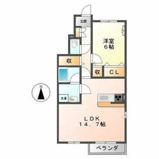 リマーレ道徳【1階】の間取り