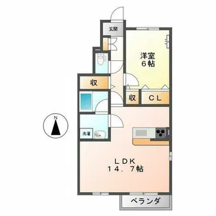 リマーレ道徳【1階】の間取り