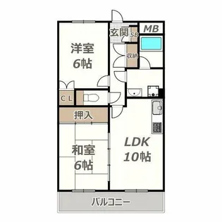 マジョール松崎町【0102号室】の間取り
