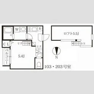 シエルクレア【203号室】の間取り