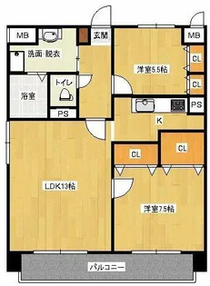 アンジェロハウス西新【202号室】の間取り