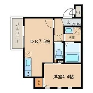 MOVE六番町WEST【101号室】の間取り