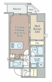 クレストコート堂島【13階】の間取り