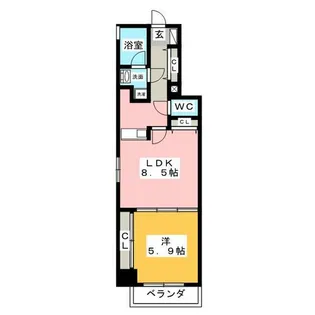 ライブコート泉【8階】の間取り