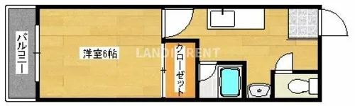 グランドシティ西新【3階】の間取り