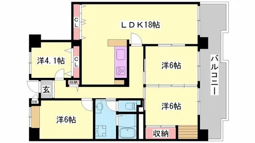 第8恵美酒マンション【406号室】の間取り