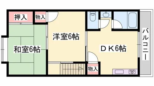 兵庫県姫路市網干区北新在家【アパート】の間取り