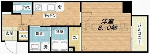 Rainbow Court阿倍野【9階】の間取り