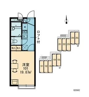レオパレスアヴェニール【2階】の間取り