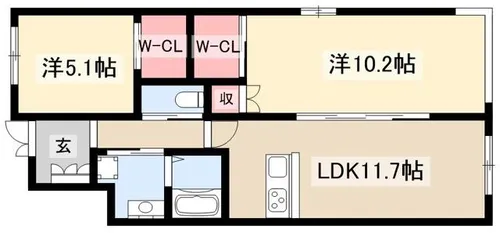 KOKOROマンション一社(旧 KOKORO.)【103号室】の間取り