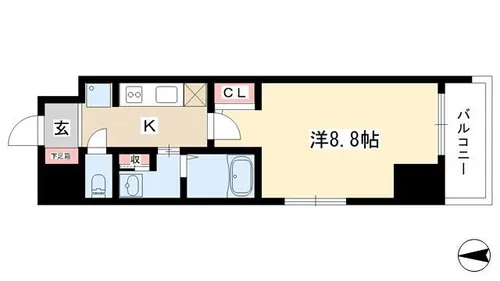 エルスタンザ徳川【1101号室】の間取り