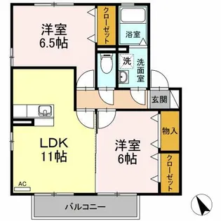 愛知県小牧市小牧原2丁目【アパート】の間取り