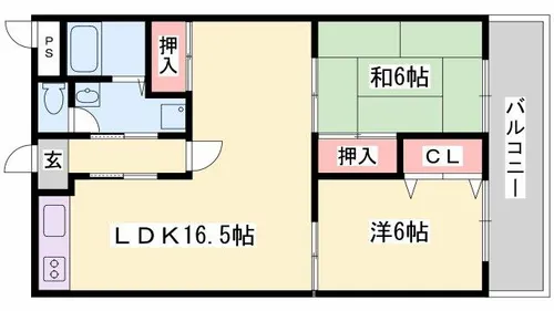 メゾンやすむろⅠ【2-B号室】の間取り