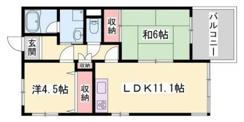 リッチウォーク城の東【2-C号室】の間取り