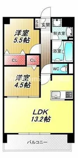 ディエスベアティ久宝寺口【4階】の間取り