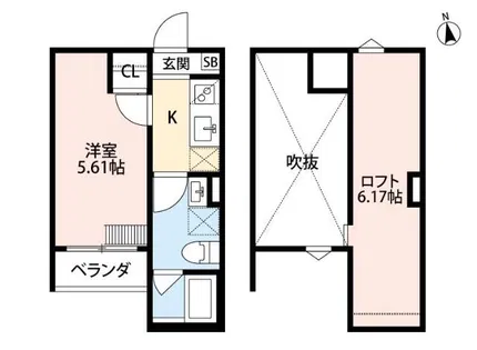 ASSO 二条通(アッソニジョウドオリ)【2階】の間取り