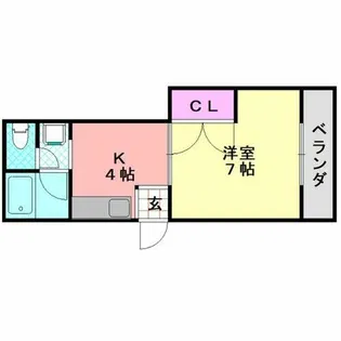 エステート高安A棟【1階】の間取り