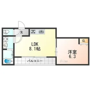 Mirei 烏丸五条【1階】の間取り