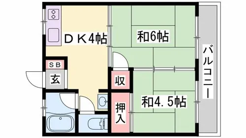 兵庫県姫路市大津区天神町1丁目【マンション】の間取り