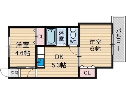 ヴァイセスシュロス南茨木【3階】の間取り
