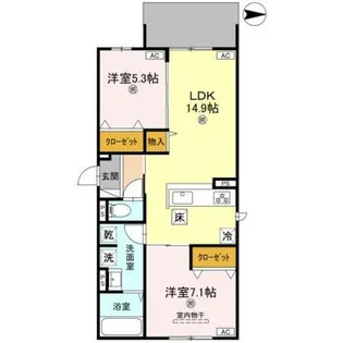 大阪府寝屋川市香里新町【アパート】の間取り