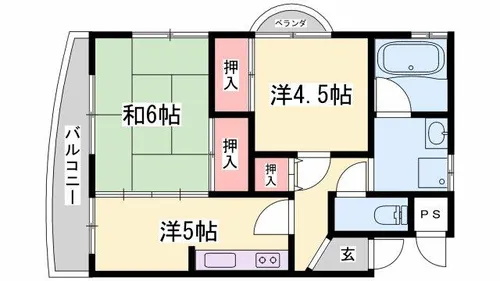 クリーンピア英賀保【405号室】の間取り