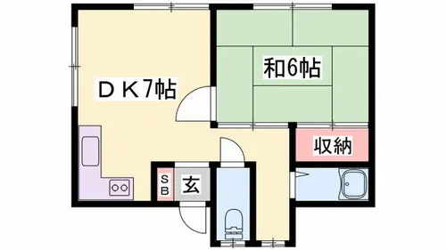 新在家ハウス【2-B号室】の間取り