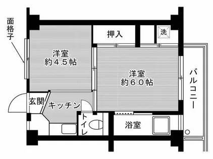 ビレッジハウス西町4号棟【0202号室】の間取り