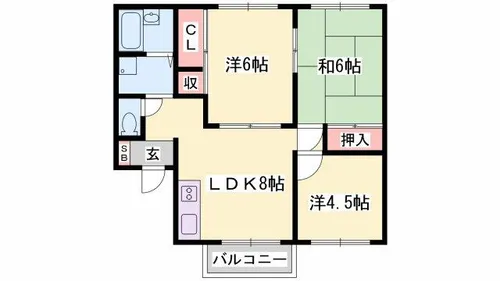 キャスティ・イダ【B205号室】の間取り