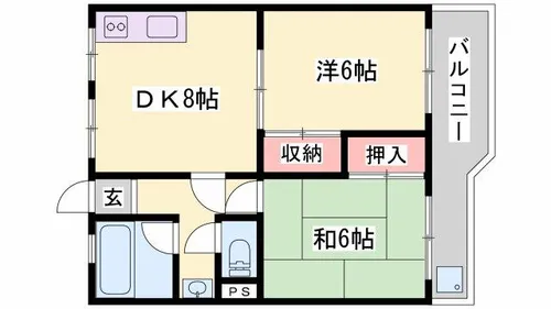 兵庫県姫路市大津区恵美酒町2丁目【マンション】の間取り