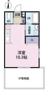 メゾンソレイユ稲荷【1階】の間取り