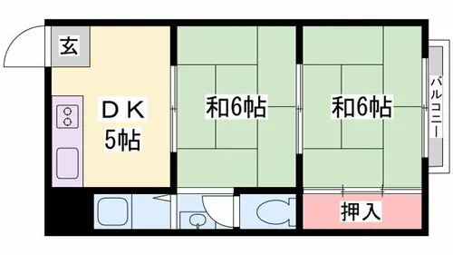 下手野NSハイツ【2-H号室】の間取り