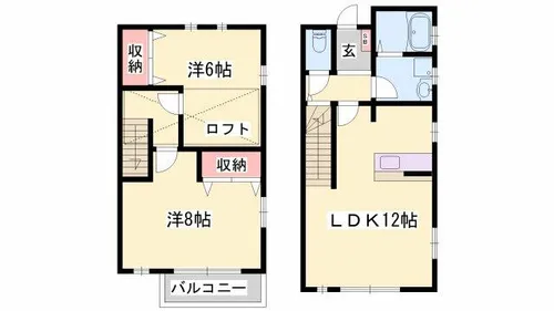 兵庫県姫路市西庄【テラスハウス】の間取り