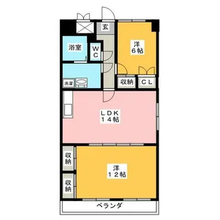 グレイスコート千代田【9階】の間取り