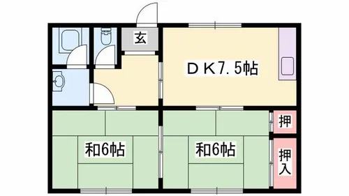 宝マンション【208号室】の間取り