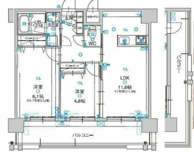 アルファシオレヴァーク【8階】の間取り
