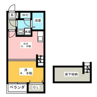 ハーモニーテラス長筬町【1階】の間取り