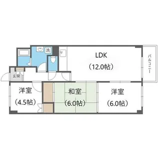 リバーハイム昇栄【4階】の間取り