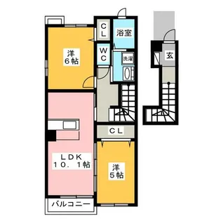 フィオーレⅡ【2階】の間取り