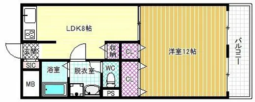 レガットハイツ【2階】の間取り