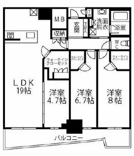 大阪ひびきの街 ザ・サンクタスタワー【7階】の間取り