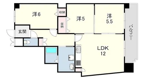 ルミナス甲南【4階】の間取り