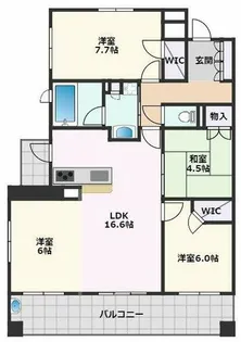 フローラ吹田山手【4階】の間取り